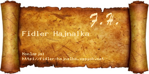 Fidler Hajnalka névjegykártya